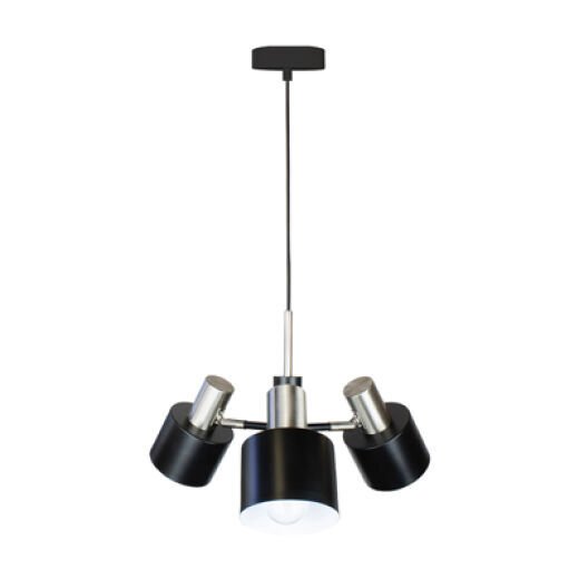 ARI BLACK/BRUSHED CHROME 36CM 3 LIGHT PENDANT