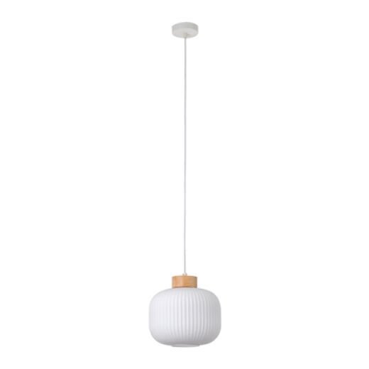 SKAGEN WOOD/OPAL GLASS 25CM 1 LIGHT PENDANT