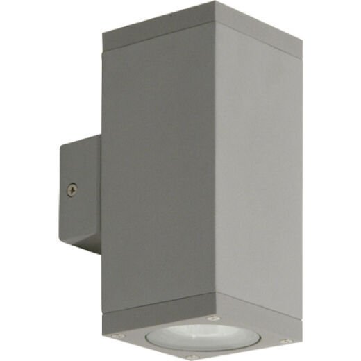 KUBE SILVER UP/DOWN EXTERIOR WALL LIGHT