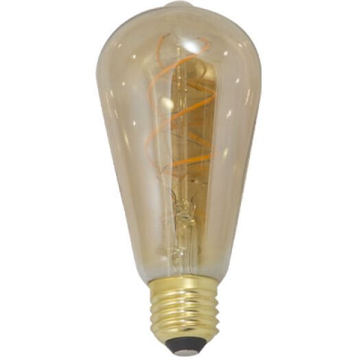 LED ST64 5W E27 2000K WARM WHITE CLEAR AMBER SPIRAL FILAMENT LAMP