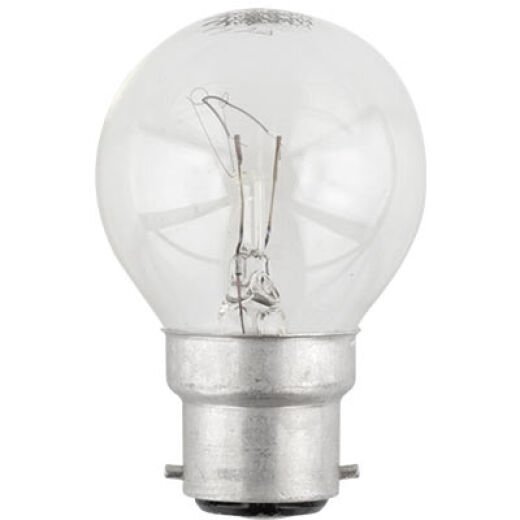 INCANDESCENT 40W B22 CLEAR DIMMABLE FANCY ROUND LAMP