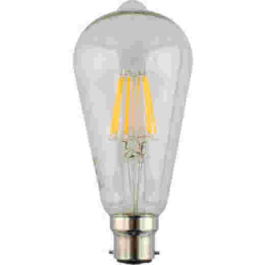 LED ST64 6W B22 2700K CLEAR LAMP