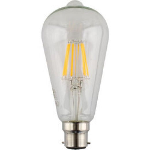 LED ST64 6W B22 WARM WHITE CLEAR LAMP
