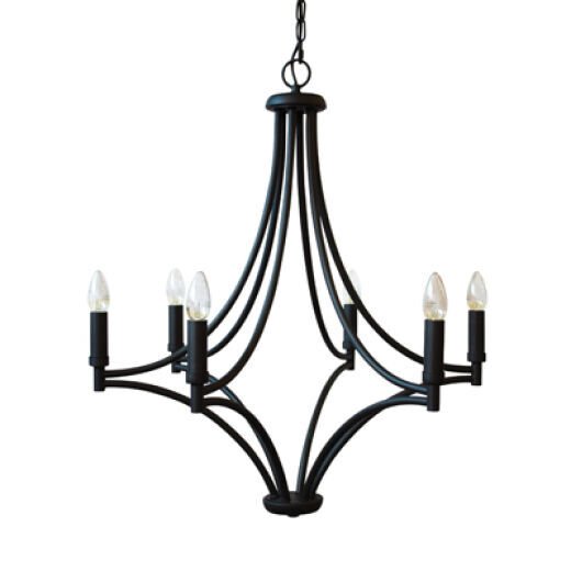 GHENT CHARCOAL 66CM 6 LIGHT PENDANT