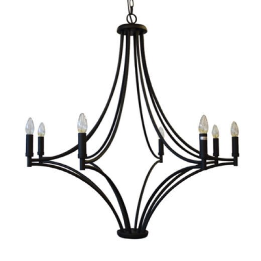 GHENT CHARCOAL 92CM 8 LIGHT PENDANT