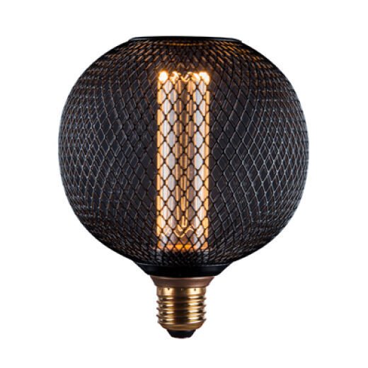 LED G125 3.5W E27 1800K WARM WHITE BLACK MESH DIMMABLE LAMP