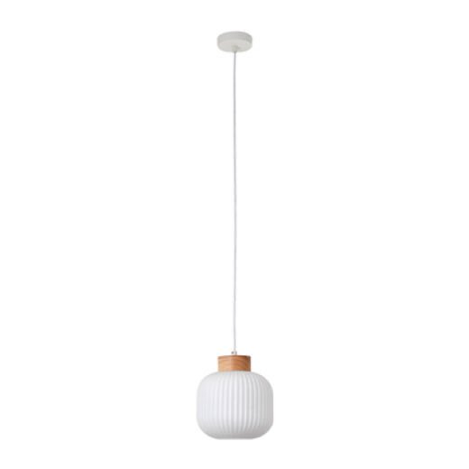 SKAGEN WOOD/OPAL GLASS 20CM 1 LIGHT PENDANT