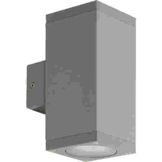 KUBE SILVER UP/DOWN EXTERIOR WALL LIGHT