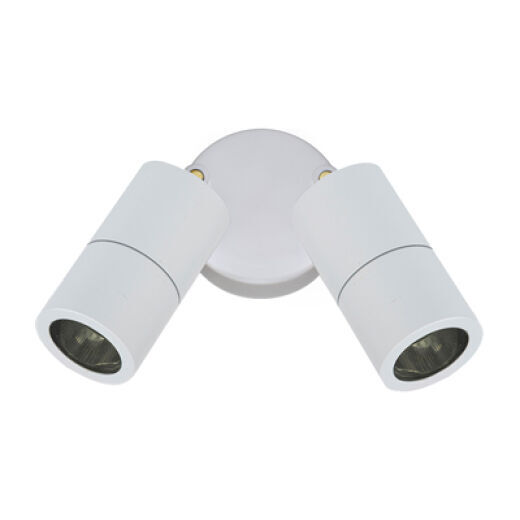 GAVEL IP65 WHITE TWIN EXTERIOR LIGHT