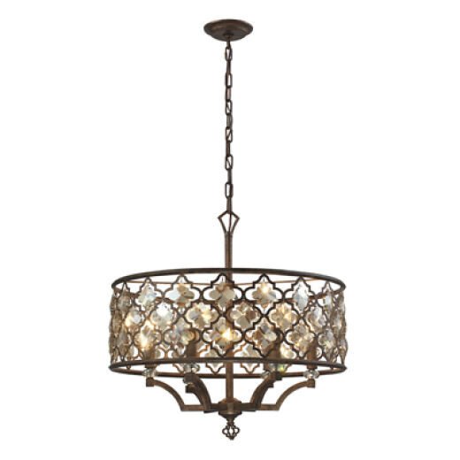 ORLEANS WEATHERED BRONZE 60CM 6 LIGHT PENDANT