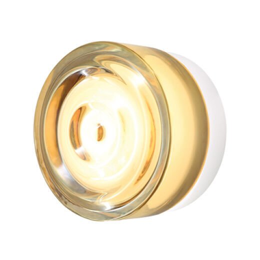 SLOOP IP65 WHITE/AMBER WAVE GLASS WALL LIGHT