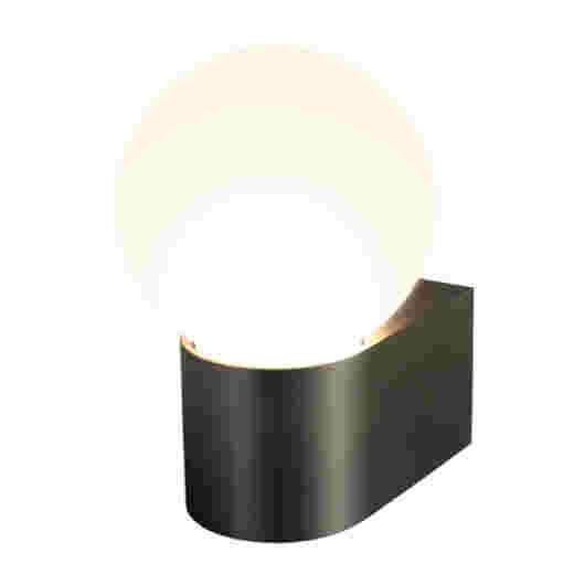VEGA IP44 DARK BRONZE/OPAL GLASS SPHERE WALL LIGHT