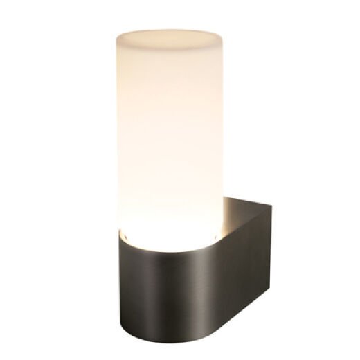 VEGA IP44 DARK BRONZE/OPAL GLASS TUBE WALL LIGHT