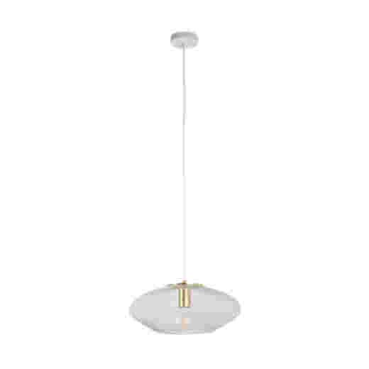 AREZO MATT WHITE/BRUSHED BRASS 39CM 1 LIGHT PENDANT