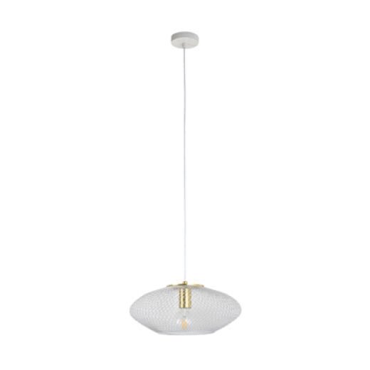 AREZO MATT WHITE/BRUSHED BRASS 39CM 1 LIGHT PENDANT