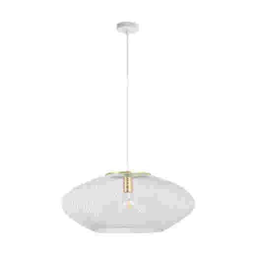 AREZO MATT WHITE/BRUSHED BRASS 60CM 1 LIGHT PENDANT