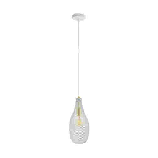 AREZO MATT WHITE/BRUSHED BRASS 16CM 1 LIGHT PENDANT