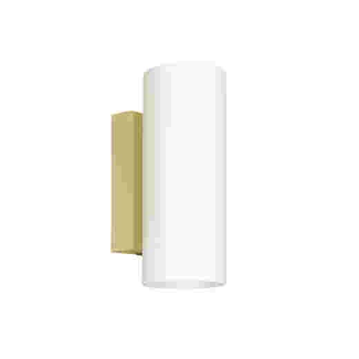 CANUDO BRUSHED BRASS/OPAL GLASS 2 LIGHT WALL LIGHT