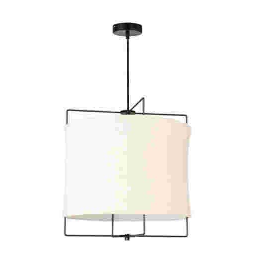 RAFAEL BLACK/NATURAL LINEN 40CM 1 LIGHT PENDANT