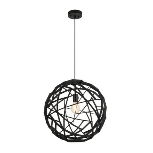 MONDA BLACK PLYWOOD 50CM 1 LIGHT PENDANT