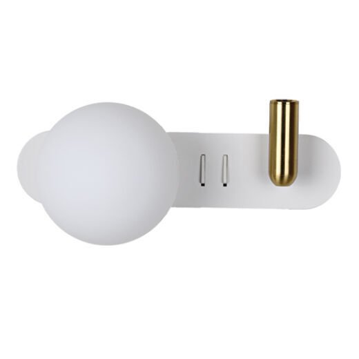 HARVEST WHITE/BRUSHED BRASS WALL LIGHT
