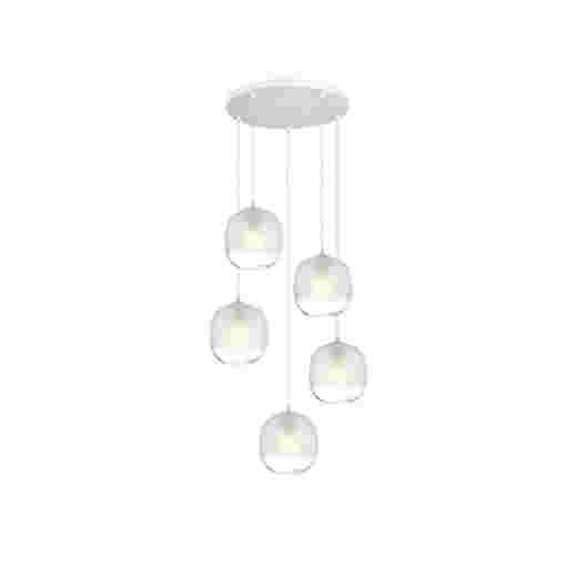 REEF FROSTED WHITE GLASS 20CM 5 LIGHT PENDANT