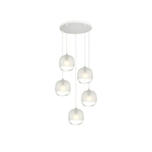 REEF FROSTED WHITE GLASS 20CM 5 LIGHT PENDANT