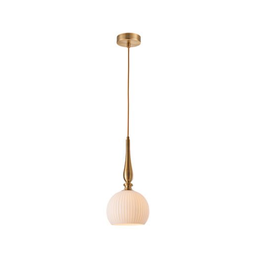ANKARA BRASS/OPAL GLASS 25CM 1 LIGHT PENDANT