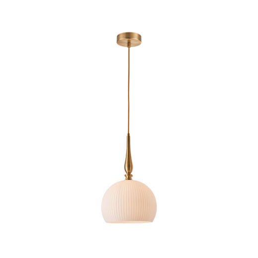 ANKARA BRASS/OPAL GLASS 30CM 1 LIGHT PENDANT