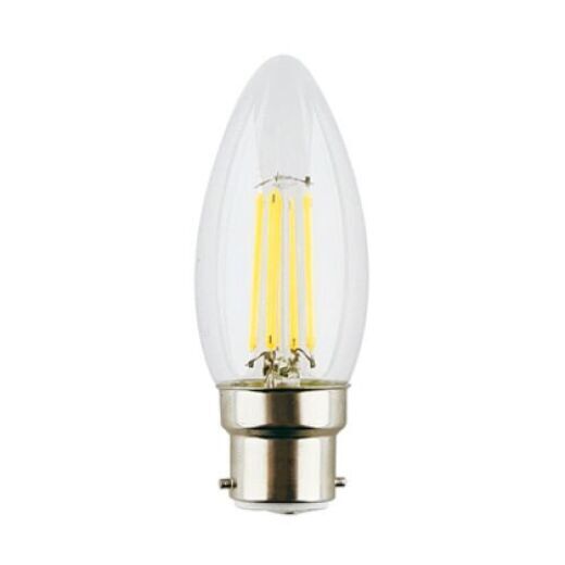 LED C35 4W B22 WARM WHITE CLEAR DIMMABLE CANDLE LAMP