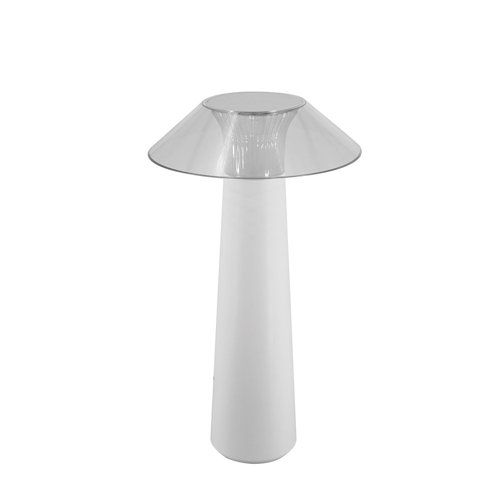ONYX SANDY WHITE/CLEAR BATTERY TABLE LAMP (3000K) Lightingplus