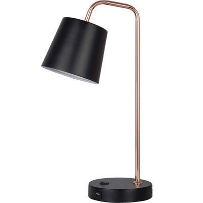 Henk Black Ant Copper Usb Desk Lamp, Table Lamp With Usb Port Nz