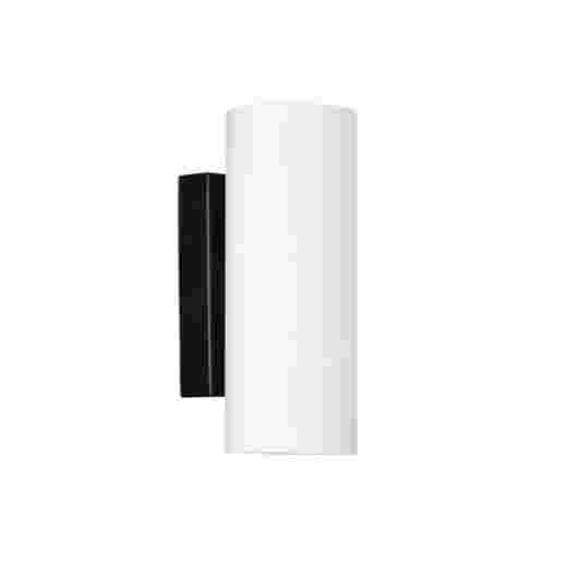 CANUDO MATT BLACK/OPAL GLASS 2 LIGHT WALL LIGHT
