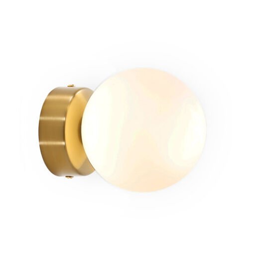 PALLA.2 IP44 BRUSHED BRASS/OPAL GLASS WALL LIGHT
