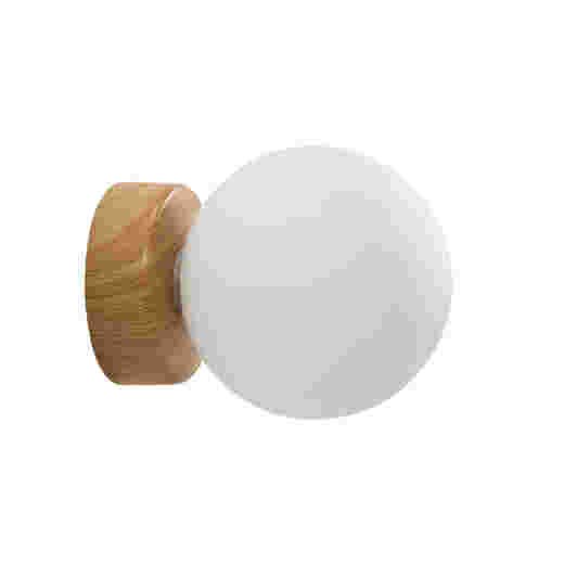 PALLA.2 IP44 WOOD LOOK/OPAL GLASS WALL LIGHT