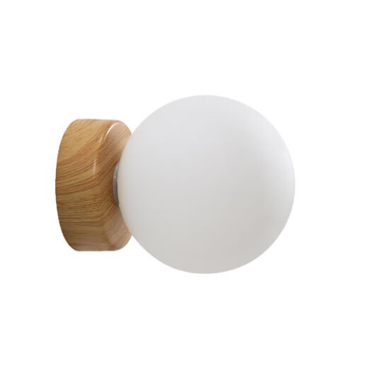 PALLA.2 IP44 WOOD LOOK/OPAL GLASS WALL LIGHT