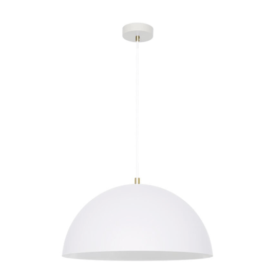TRIBECA MATT WHITE/BRUSHED BRASS 50CM 1 LIGHT PENDANT