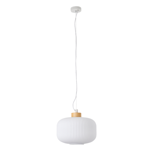 SKAGEN WOOD/OPAL GLASS 35CM 1 LIGHT PENDANT