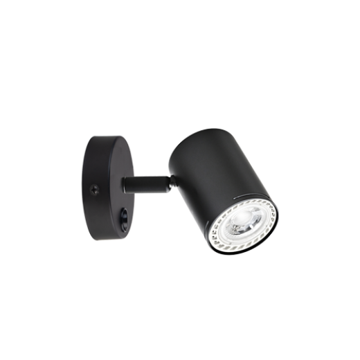 BARIL.2 BLACK 1 LIGHT SWITCHED SPOTLIGHT