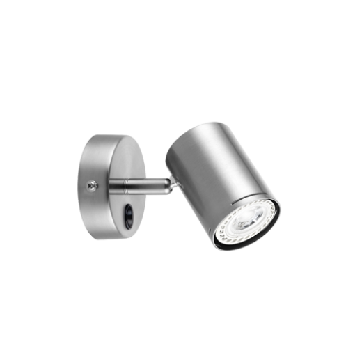 BARIL.2 BRUSHED CHROME 1 LIGHT SWITCHED SPOTLIGHT