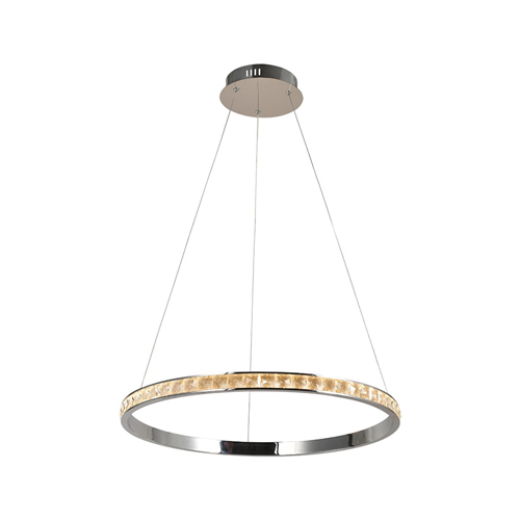 GENEVA 36W CCT CHROME/CRYSTAL 62CM LED PENDANT