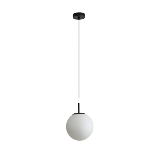 DECO MATT BLACK/OPAL GLASS 25CM PENDANT