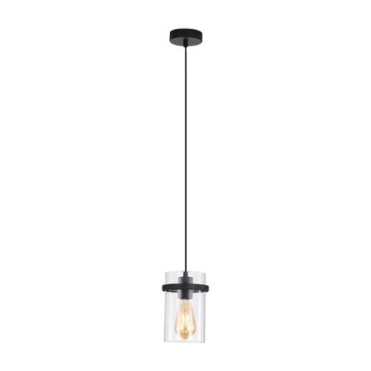 CLAIRE MATT BLACK/CLEAR CLASS 1 LIGHT PENDANT