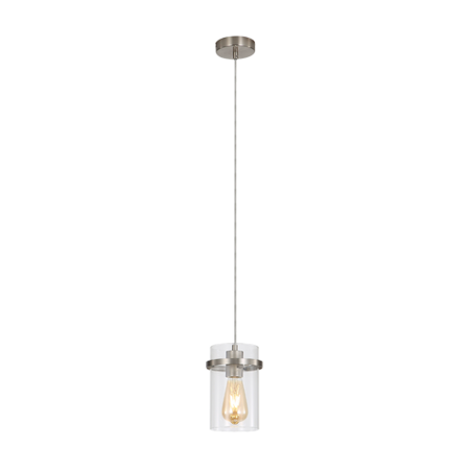CLAIRE BRUSHED CHROME/CLEAR CLASS 1 LIGHT PENDANT