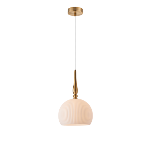 ANKARA BRASS/OPAL GLASS 30CM 1 LIGHT PENDANT
