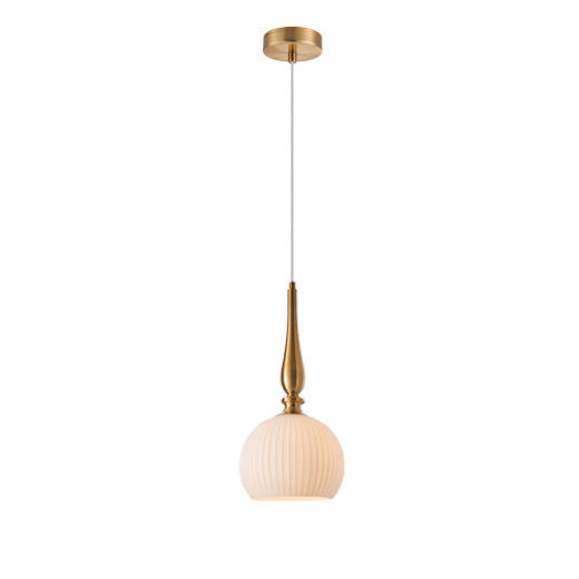 ANKARA BRASS/OPAL GLASS 25CM 1 LIGHT PENDANT