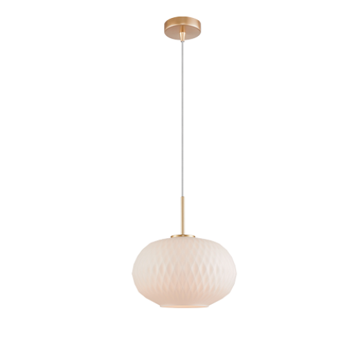 DOHA BRASS/OPAL GLASS 26CM 1 LIGHT PENDANT