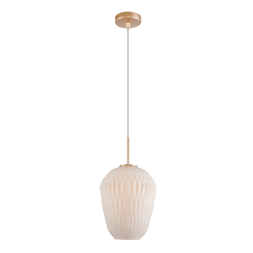 DOHA BRASS/OPAL GLASS 20CM 1 LIGHT PENDANT