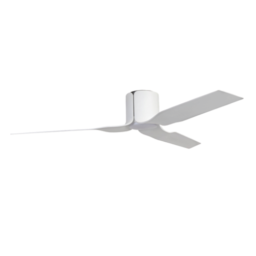 GLIDE 24V WHITE 132CM DC HUGGER CEILING FAN C/W CCT LED LIGHT KIT