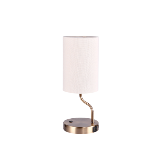 STELLA ANTIQUE BRASS/CREAM USB A+C TABLE LAMP